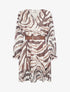 Robe col cache-coeur imprimé zèbré - Marron - 1