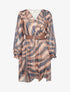 Robe col cache-coeur imprimé zèbré - Marine - 1