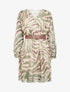 Robe col cache-coeur imprimé zèbré - Kaki - 1