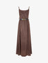 Robe longue à rayures irisées - Marron - 1