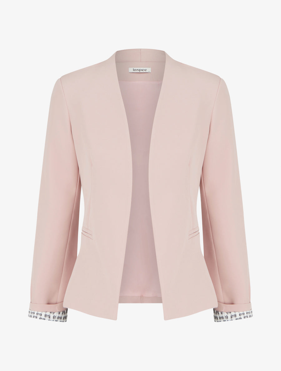 Veste droite à épaulettes - Rose poudré - 1