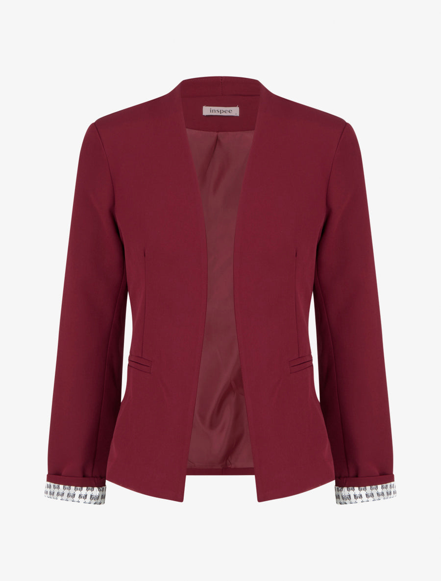 Veste col droit à épaulettes - Bordeaux