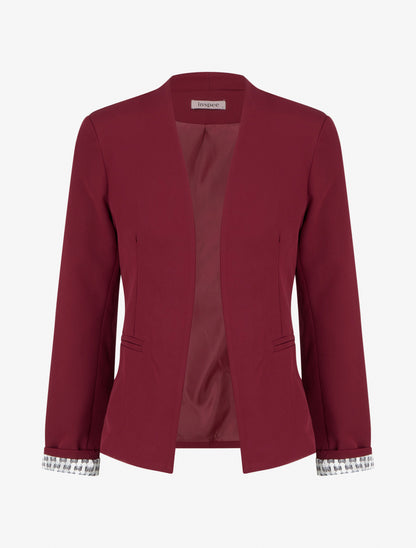 Veste col droit à épaulettes - Bordeaux