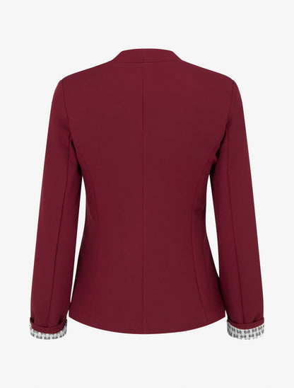 Veste col droit à épaulettes - Bordeaux