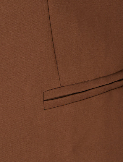 Veste épaulettes col droit doublée - Marron