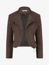 Veste en suédine à zip décoratif - Marron - 1