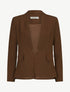 Veste à col droit et bord cranté - Marron - 1
