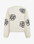 Pull uni à motifs fleurs - Crème - 1