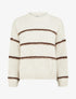 Pull en maille à motif rayures - Crème/marron - 1