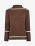 Pull uni à lignes constratantes - Marron - 1