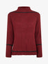 Pull uni à lignes constratantes - Bordeaux - 1