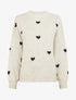 Pull en maille à motifs coeurs - Crème - 1