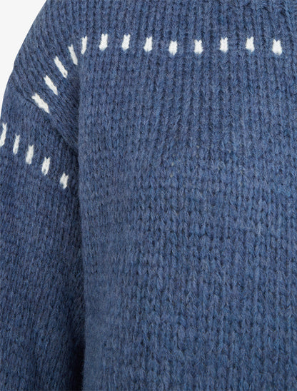 Pull uni duveteux - Bleu - 3