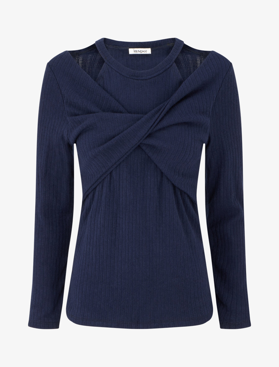 Pull uni croisé trompe l&