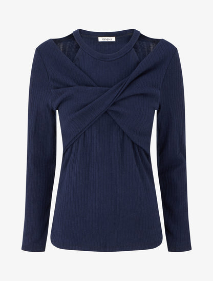 Pull uni croisé trompe l&