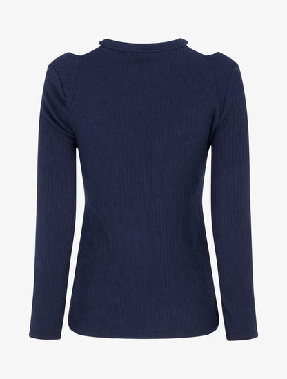 Pull uni croisé trompe l&