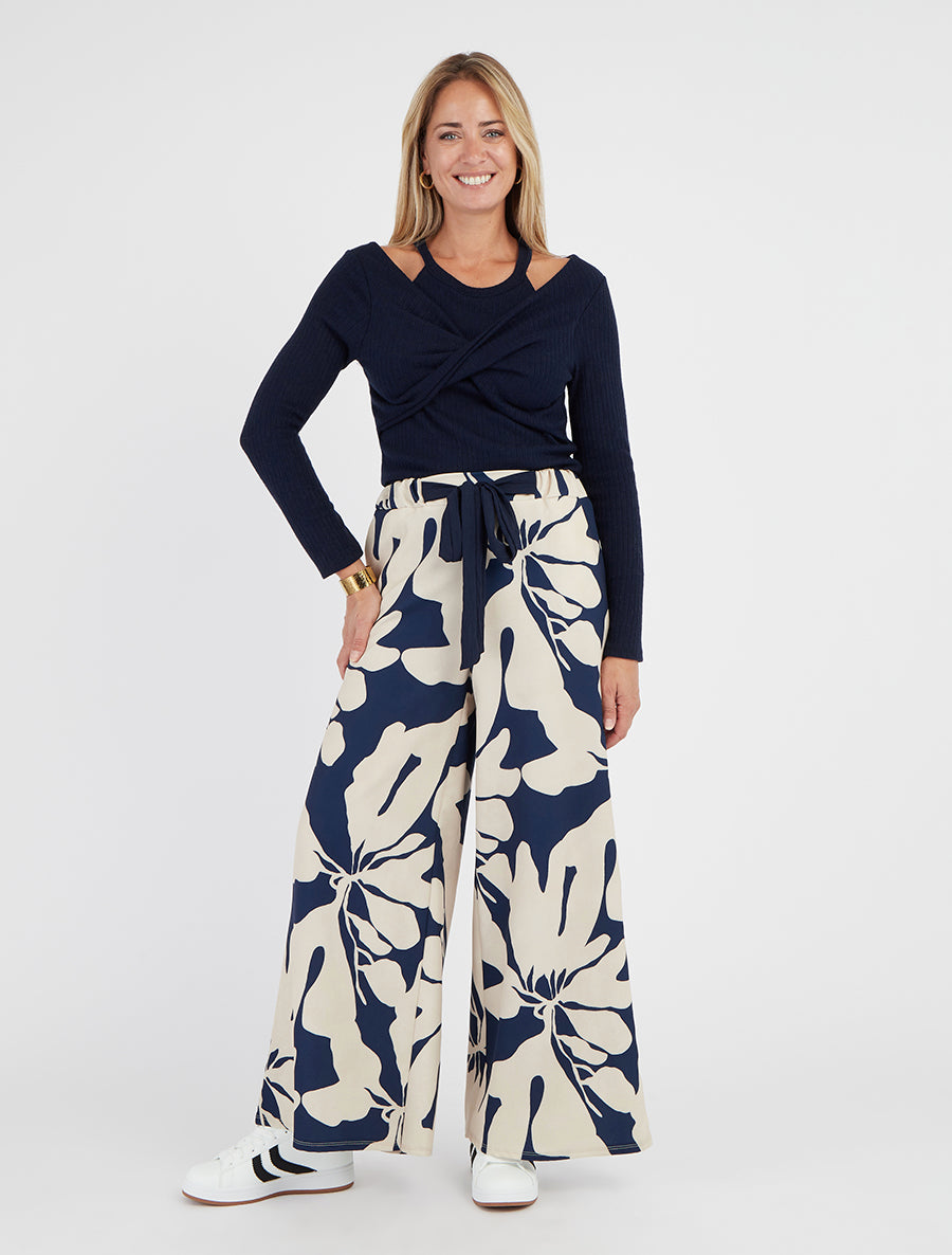 Pull uni croisé trompe l&