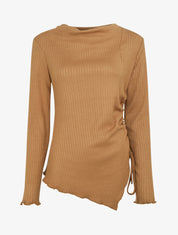 Pull asymétrique et cordons de serrage - Camel - 1
