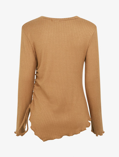 Pull asymétrique et cordons de serrage - Camel - 2