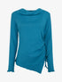 Pull asymétrique et cordons de serrage - Bleu canard - 1
