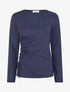 Pull en maille fine à lien de serrage - Marine - 1