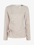 Pull en maille fine à lien de serrage - Taupe - 1