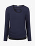 Pull fin ajouré à boutons - Marine - 1