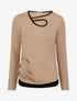 Pull fin ajouré à boutons - Beige - 1