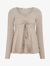 Pull fin à liens de serrage - Taupe - 1