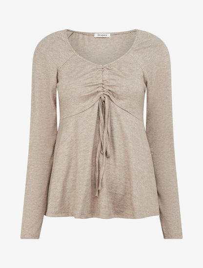 Pull fin à liens de serrage - Taupe - 1