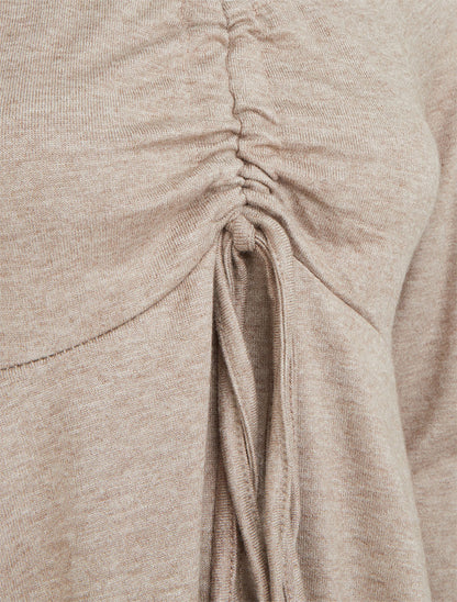 Pull fin à liens de serrage - Taupe - 3