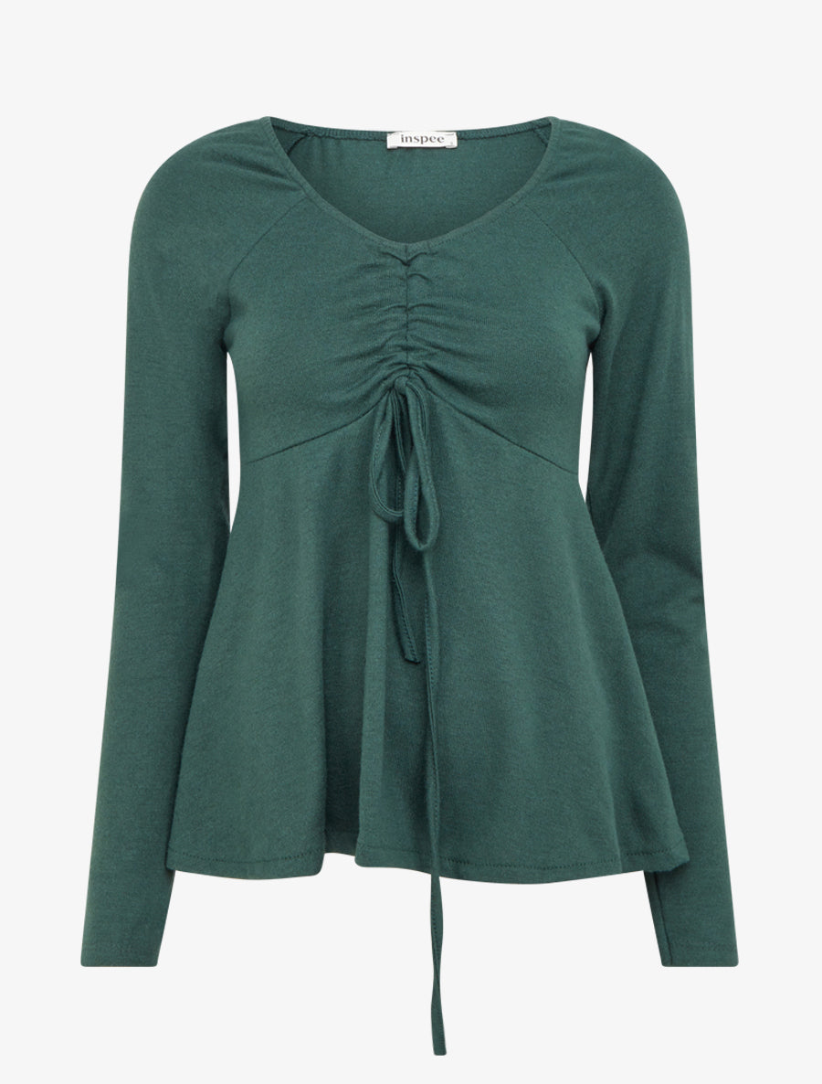 Pull fin à liens de serrage - Vert sapin - 1