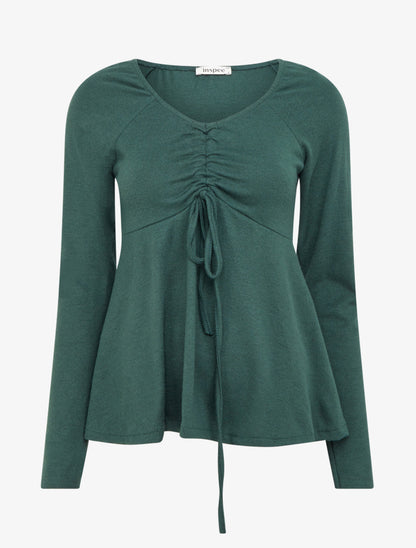 Pull fin à liens de serrage - Vert sapin - 1