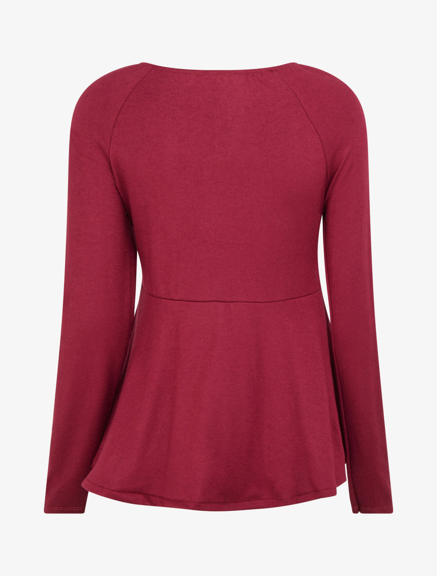 Pull fin à liens de serrage - Lie de vin - 2