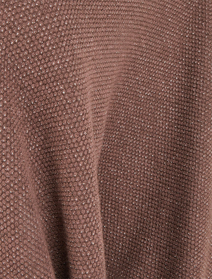 Gilet uni irisé à manches chauves-souris - Marron - 3