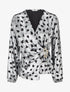 Blouse irisée élastiquée à imprimé coeurs - Argent - 1