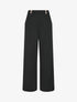 Pantalon fluide taille ornée de boutons - Noir - 1