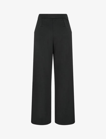 Pantalon fluide taille ornée de boutons - Noir - 2