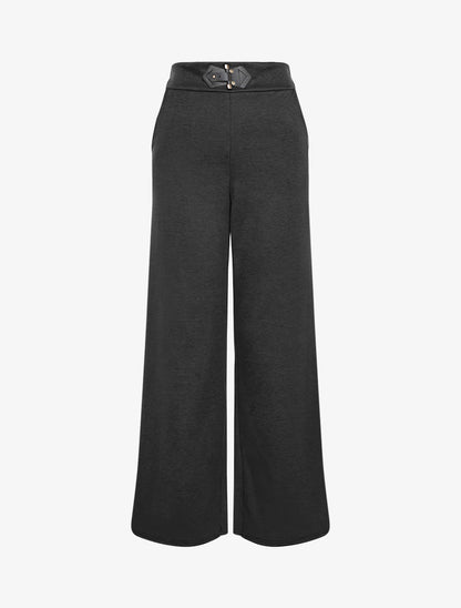 Pantalon à empiècement stylisé - Noir - 1