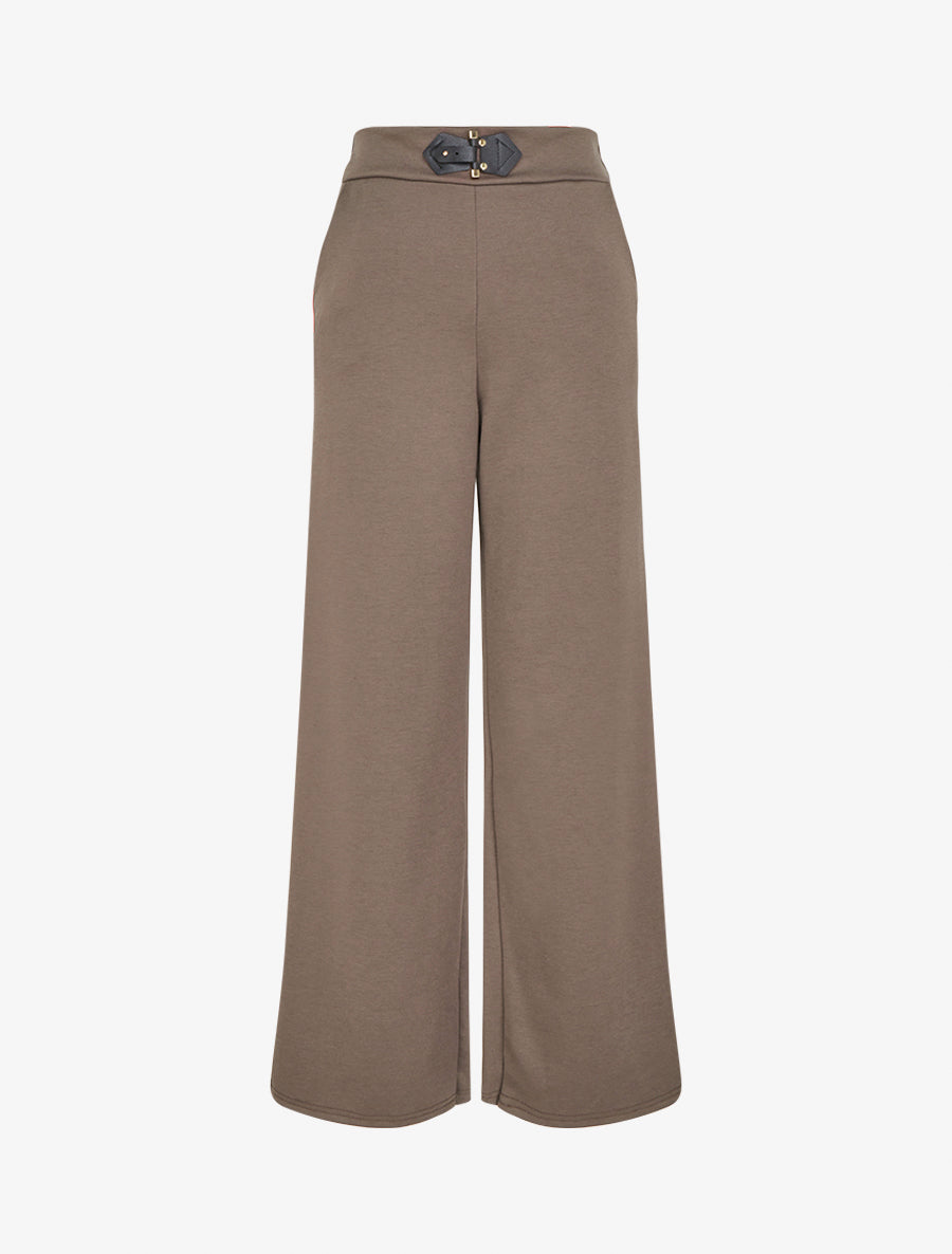 Pantalon à empiècement stylisé - Taupe - 1