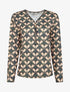 Blouse imprimé fantaisie à col zippée - Vert sapin - 1