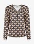 Blouse imprimé fantaisie à col zippée - Noir - 1