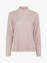 Top imprimé rétro à col roulé - Beige - 1