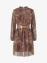 Robe irisée à imprimé feuillage - Marron - 1