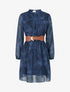 Robe irisée à imprimé feuillage - Marine - 1