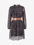 Robe irisée à imprimé feuillage - Noir - 1
