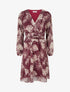 Robe imprimé feuillage à rayures irisées - Prune - 1