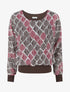 Blouse en voile imprimé graphique - Marron - 1