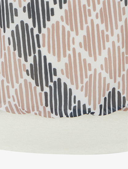 Blouse en voile imprimé graphique - Beige - 3