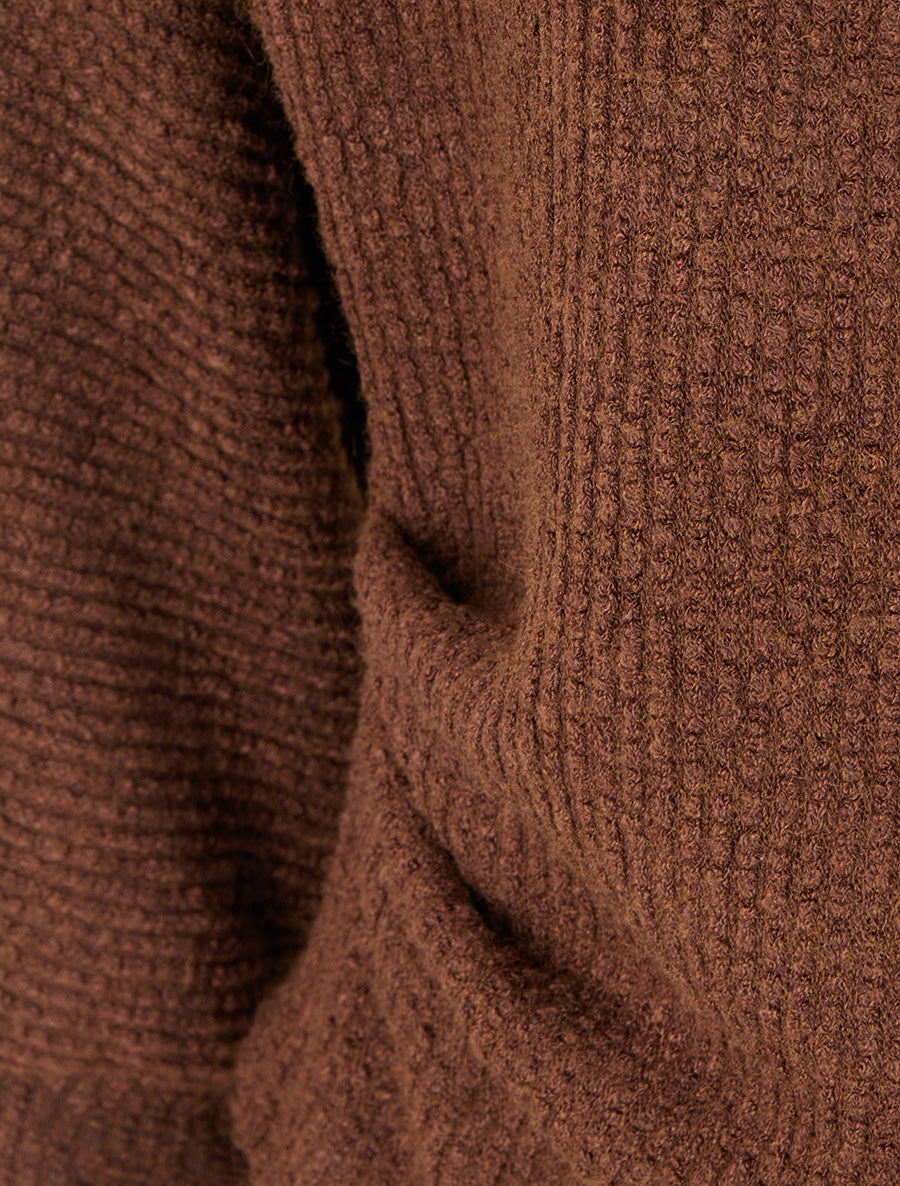 Pull droit à col montant - Marron - 3